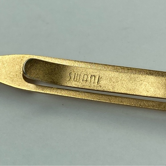 Vintage Swank Arrow Tie Bar Pierced Look 1940’s 1950’s Gold Silver Tone - Picture 5 of 10